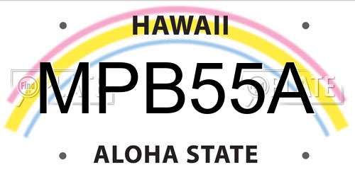 MPB55A Hawaii License Plate