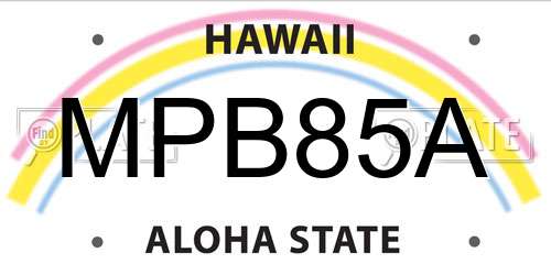 MPB85A Hawaii License Plate