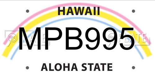 MPB995 Hawaii License Plate