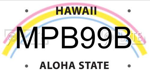 MPB99B Hawaii License Plate