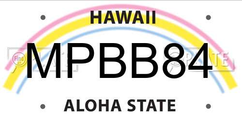 MPBB84 Hawaii License Plate