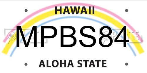 MPBS84 Hawaii License Plate