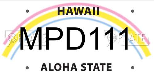 MPD111 Hawaii License Plate