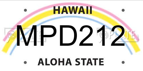 MPD212 Hawaii License Plate