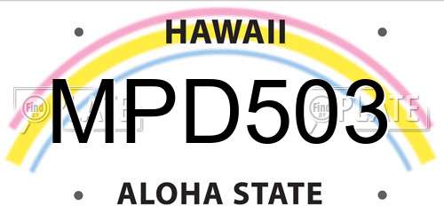 MPD503 Hawaii License Plate