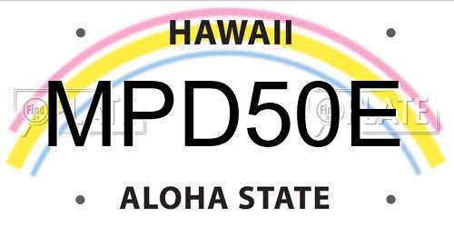 MPD50E Hawaii License Plate