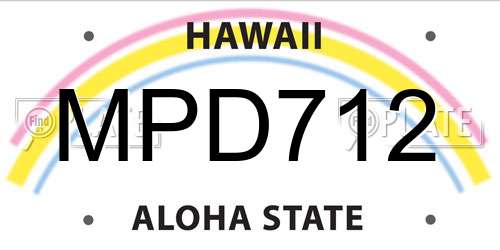 MPD712 Hawaii License Plate