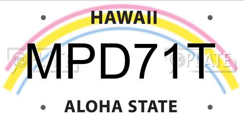 MPD71T Hawaii License Plate