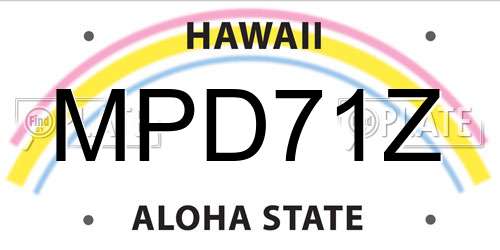 MPD71Z Hawaii License Plate