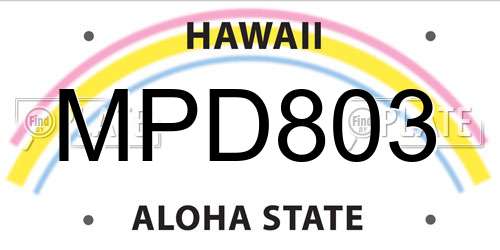 MPD803 Hawaii License Plate