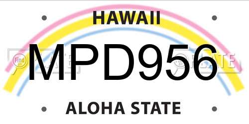 MPD956 Hawaii License Plate