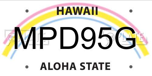 MPD95G Hawaii License Plate