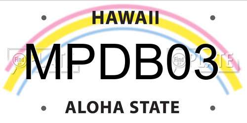 MPDB03 Hawaii License Plate