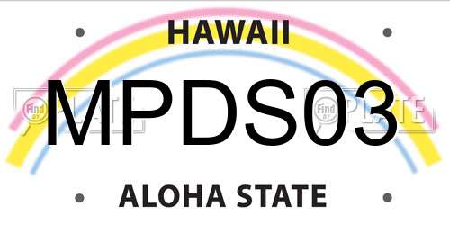 MPDS03 Hawaii License Plate