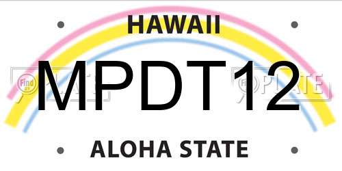 MPDT12 Hawaii License Plate