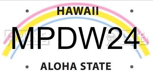 MPDW24 Hawaii License Plate