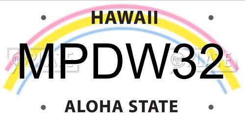 MPDW32 Hawaii License Plate