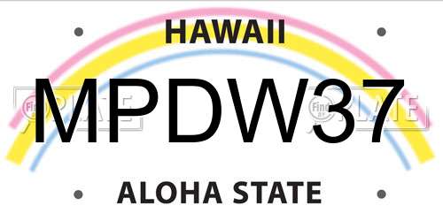 MPDW37 Hawaii License Plate