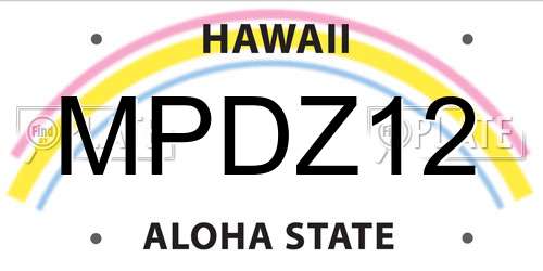 MPDZ12 Hawaii License Plate