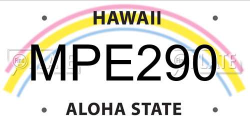 MPE290 Hawaii License Plate