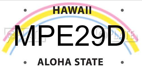 MPE29D Hawaii License Plate