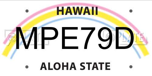 MPE79D Hawaii License Plate