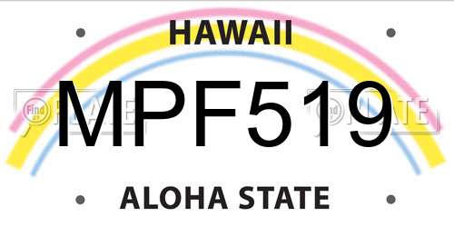 MPF519 Hawaii License Plate