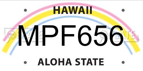 MPF656 Hawaii License Plate