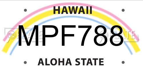 MPF788 Hawaii License Plate