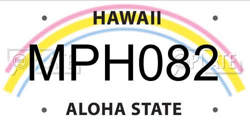 MPH082 Hawaii License Plate