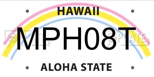MPH08T Hawaii License Plate