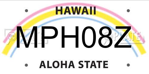 MPH08Z Hawaii License Plate