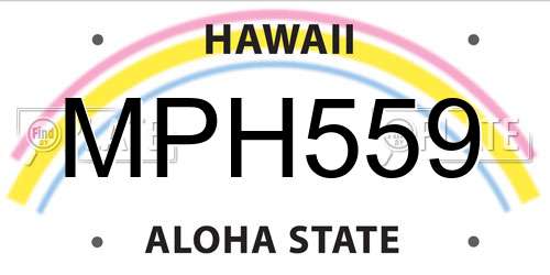 MPH559 Hawaii License Plate