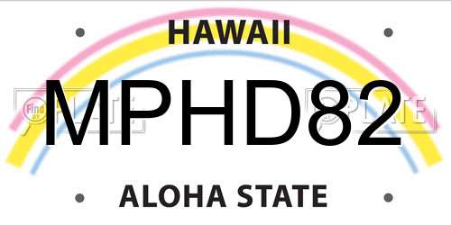 MPHD82 Hawaii License Plate