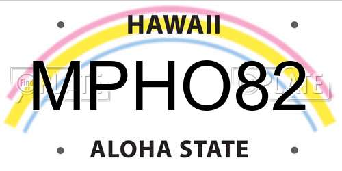 MPHO82 Hawaii License Plate