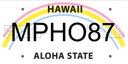 MPHO87 Hawaii License Plate