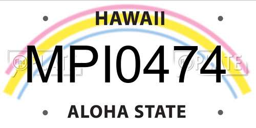 MPI0474 Hawaii License Plate