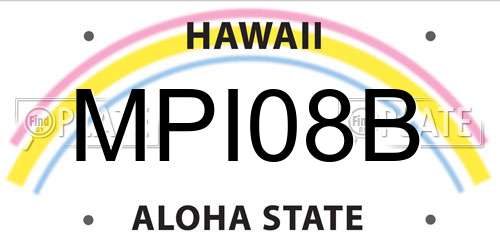 MPI08B Hawaii License Plate
