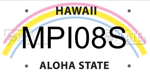 MPI08S Hawaii License Plate