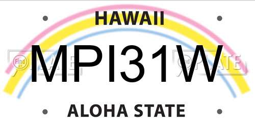 MPI31W Hawaii License Plate
