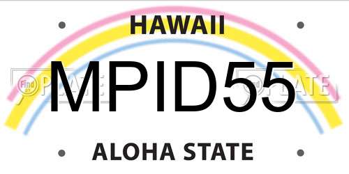 MPID55 Hawaii License Plate