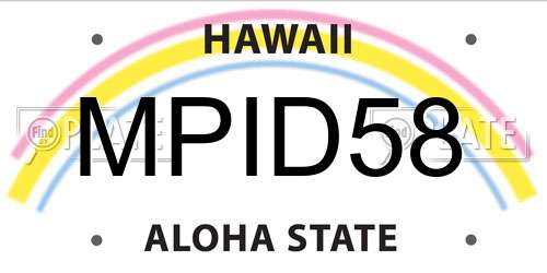 MPID58 Hawaii License Plate