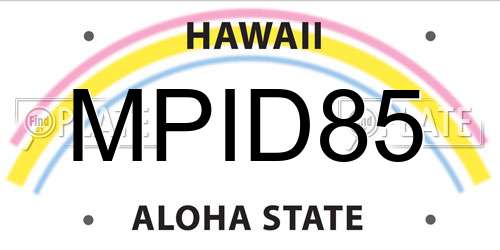 MPID85 Hawaii License Plate