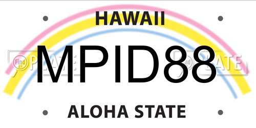 MPID88 Hawaii License Plate