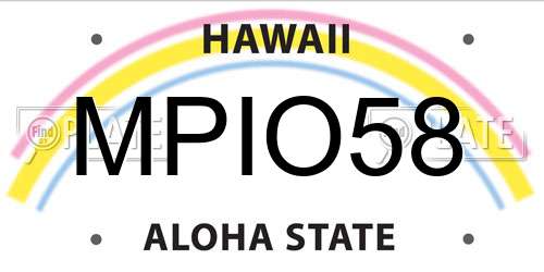 MPIO58 Hawaii License Plate