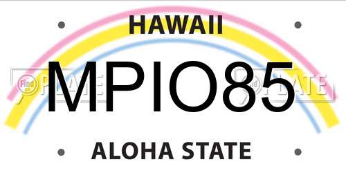 MPIO85 Hawaii License Plate