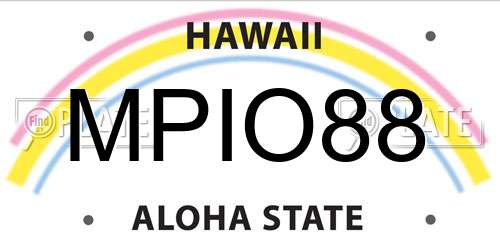 MPIO88 Hawaii License Plate