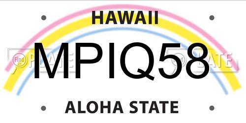 MPIQ58 Hawaii License Plate