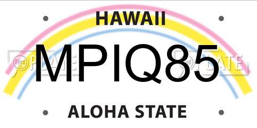 MPIQ85 Hawaii License Plate