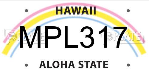 MPL317 Hawaii License Plate